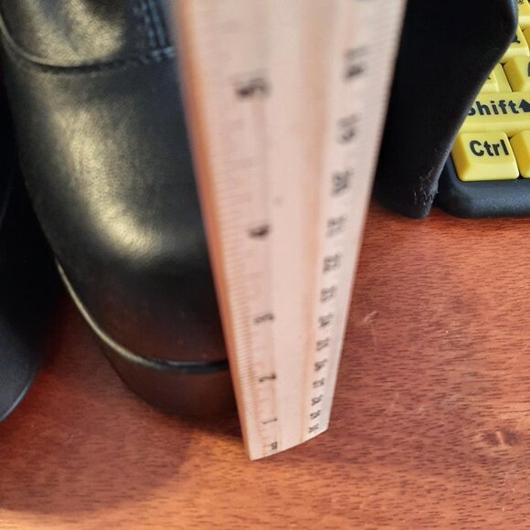 NEW ! Women Half Knee High Boot Platform Square Toe Black Sz US 10-10.5/EU41 - Picture 5 of 7